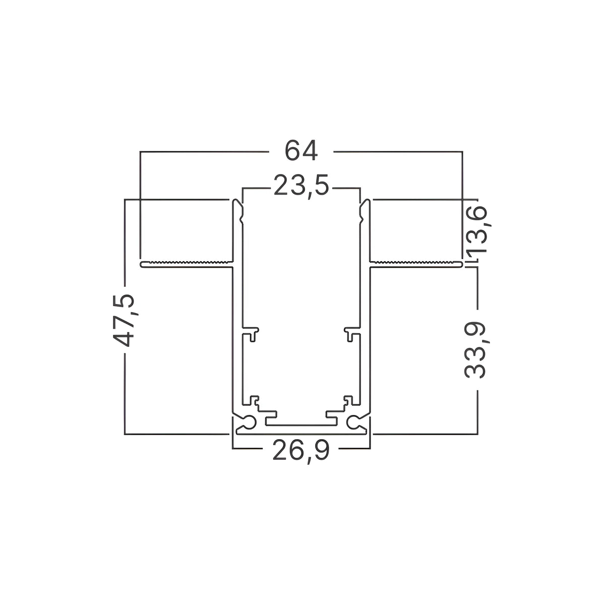Braytron M20A Magneetrail-armatuur 48VDC Zwart TR01 1M