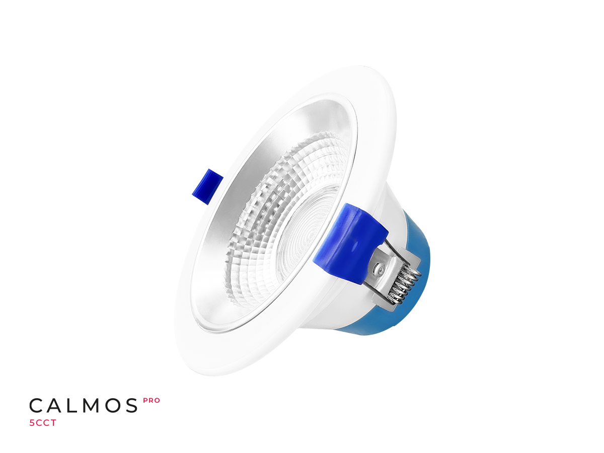 Downlight CALMOS PRO 5CCT (2,7/3/4/5/6K) 12/15W 1800lm 60° rond IP65 wit UGR<19 PRIME