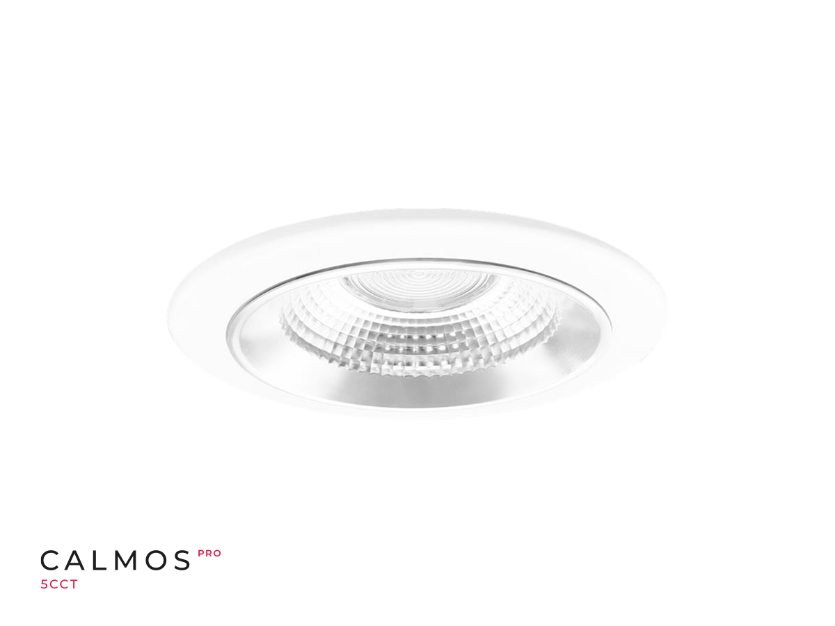 Downlight CALMOS PRO 5CCT (2,7/3/4/5/6K) 18/23W 2760lm 60° rond IP65 wit UGR<19 PRIME