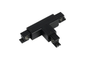 T-connector voor LUMICANTO POWERTRACK railbaan links zwart met voeding PRIME