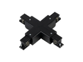 X-connector voor LUMICANTO POWERTRACK railbaan zwart met voeding PRIME