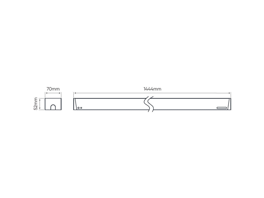 Lineaire armatuur FUSION 4000K 60W 7800lm P18° IP20 150cm wit PRIME