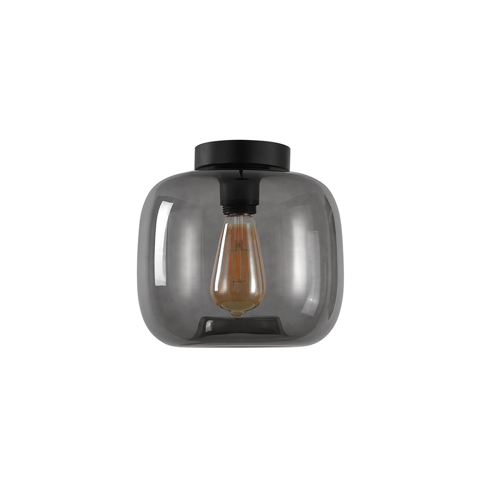 Artdelight Preston - Plafonnière - Ø24cm - Grijs glas