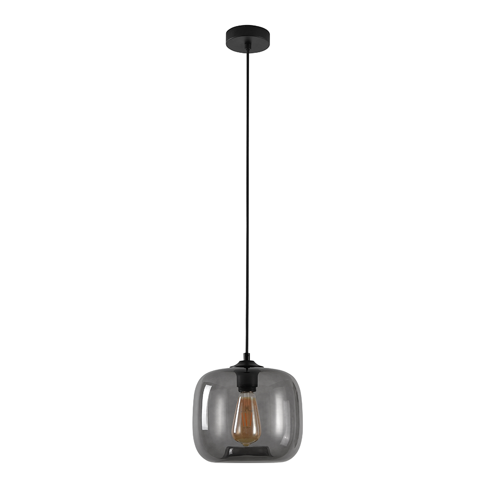 Artdelight Preston - Hanglamp - Ø24cm - Grijs glas
