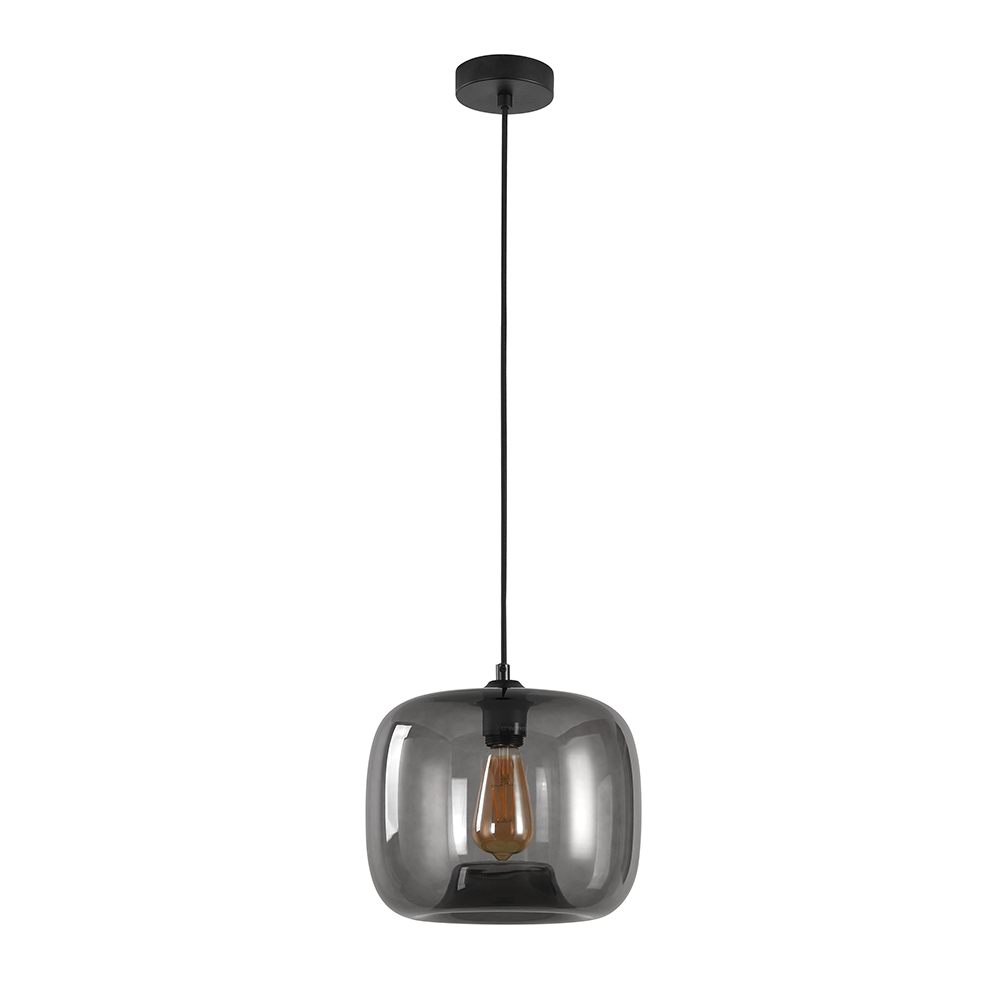 Artdelight Preston - Hanglamp - Ø28cm - Grijs glas
