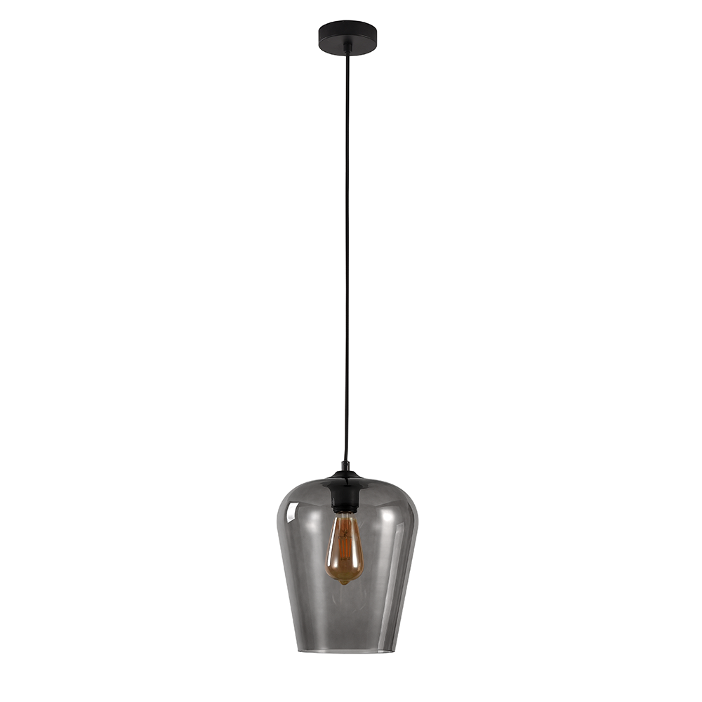 Artdelight Tombo - Hanglamp - Ø23cm - Grijs glas