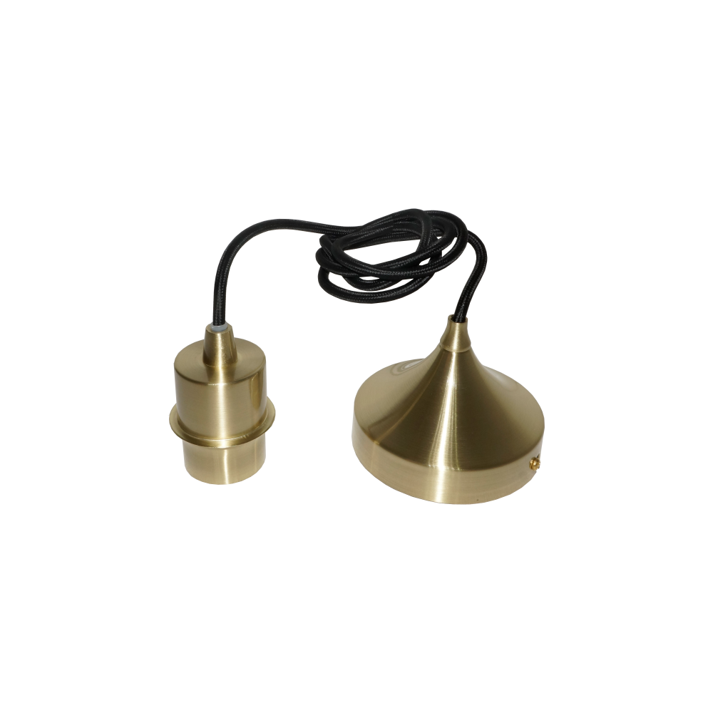 Artdelight Iron - Hanglamp - E27/L1.2m - Zwart/goud