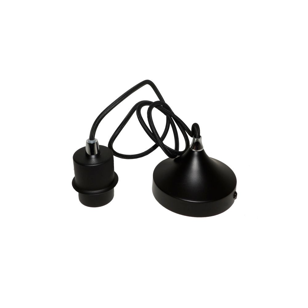 Artdelight Iron - Hanglamp - E27/L1.2m - Zwart