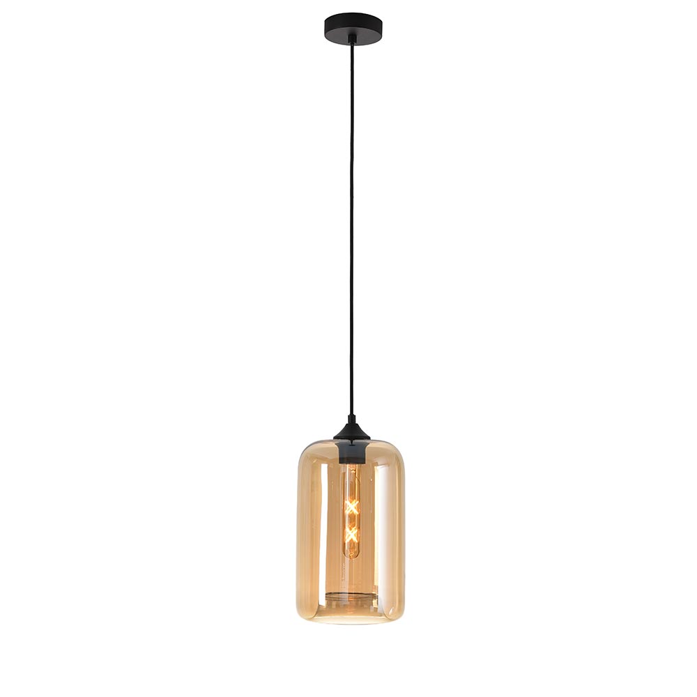 Artdelight Botany - Hanglamp - Ø17,5cm - Amber glas