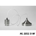 Artdelight Iron - Hanglamp - E27/L1.2m - Mat staal/wit
