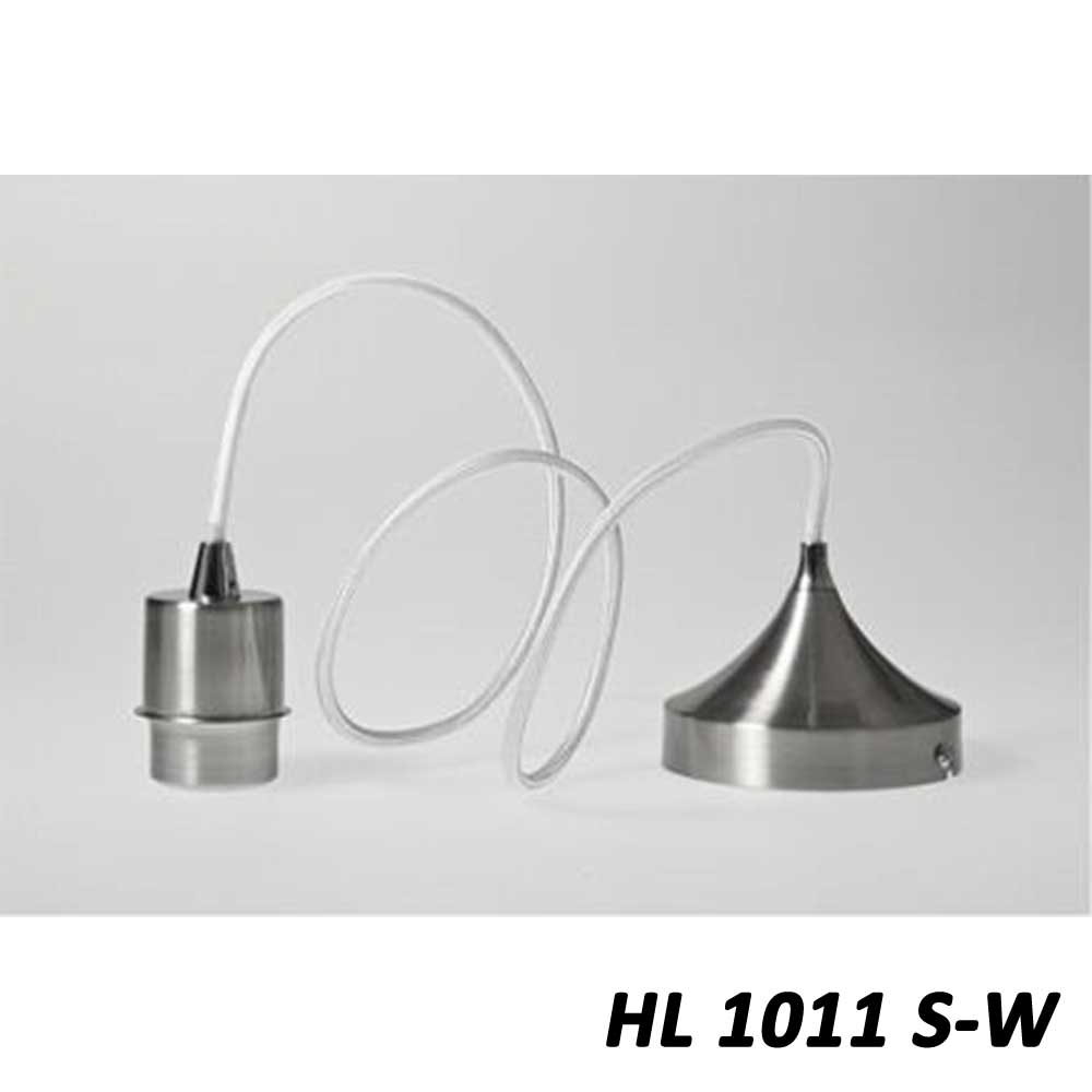 Artdelight Iron - Hanglamp - E27/L1.2m - Mat staal/wit