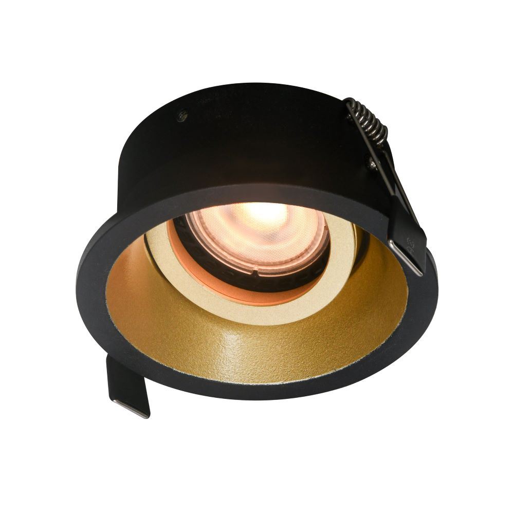 Artdelight Roura - Inbouwspot - Zwart/goud