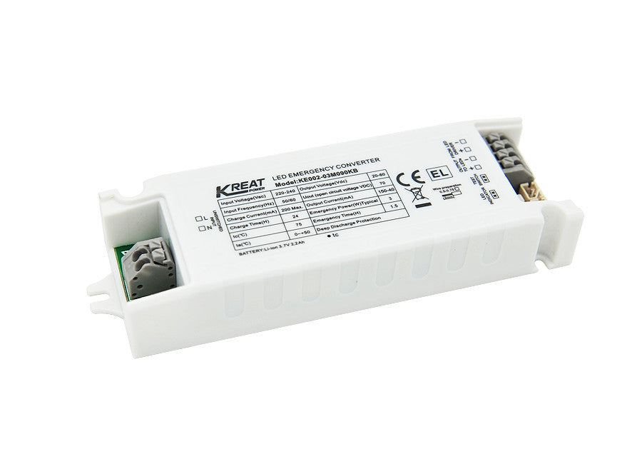 MERRYTEK PSU LED met noodstroomvoorziening 1,5h 3W