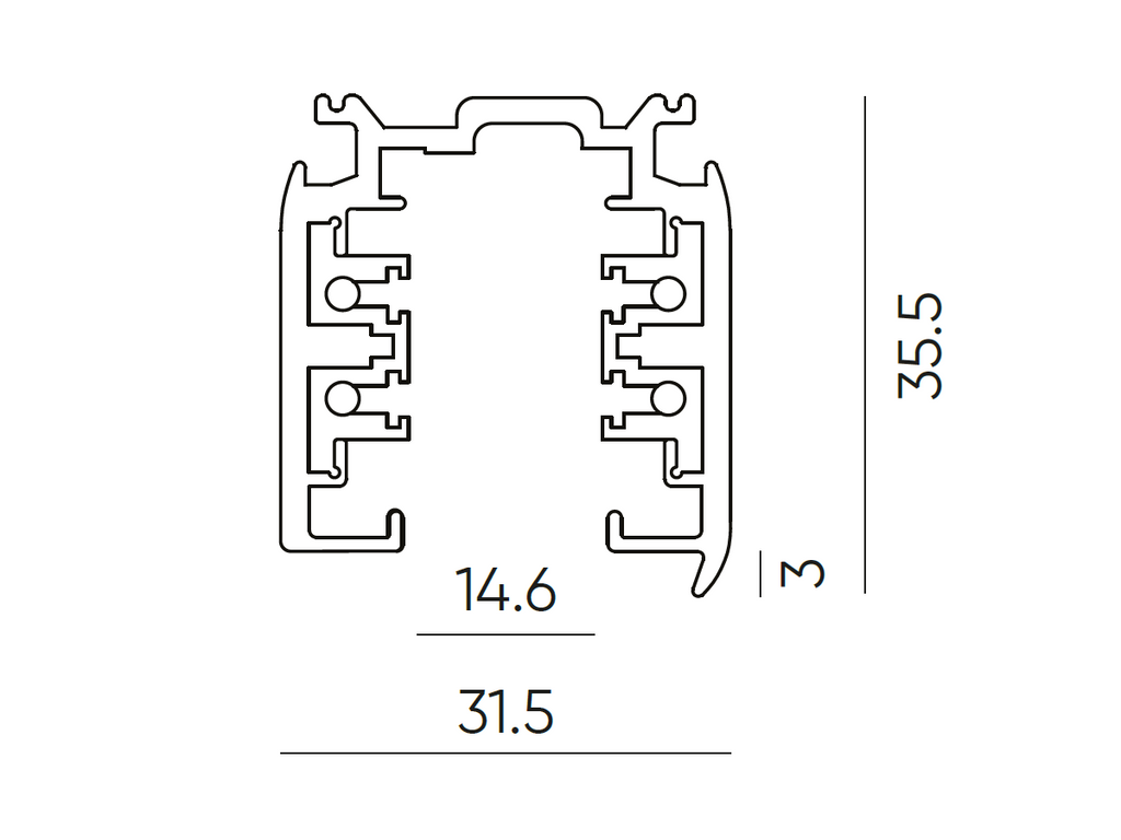 3-fase spoorkabel LUMICANTO 3m zwarte PRIME