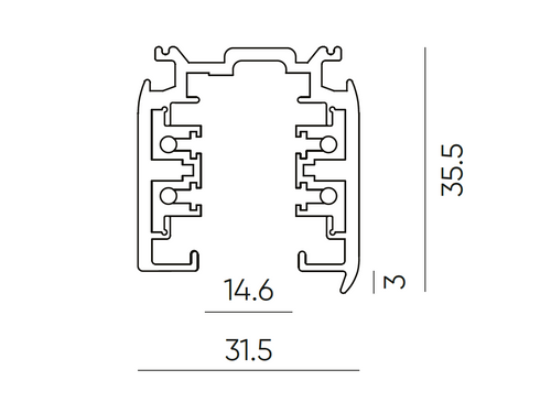 3-fase spoorkabel LUMICANTO 3m zwarte PRIME