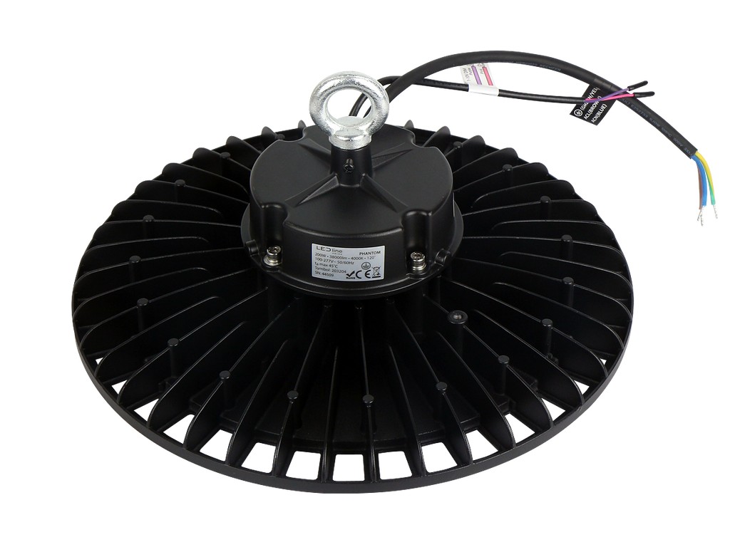 Highbay Armatuur PHANTOM 4000K 200W 38000lm 90° IP65 zwart PRIME 1-10V