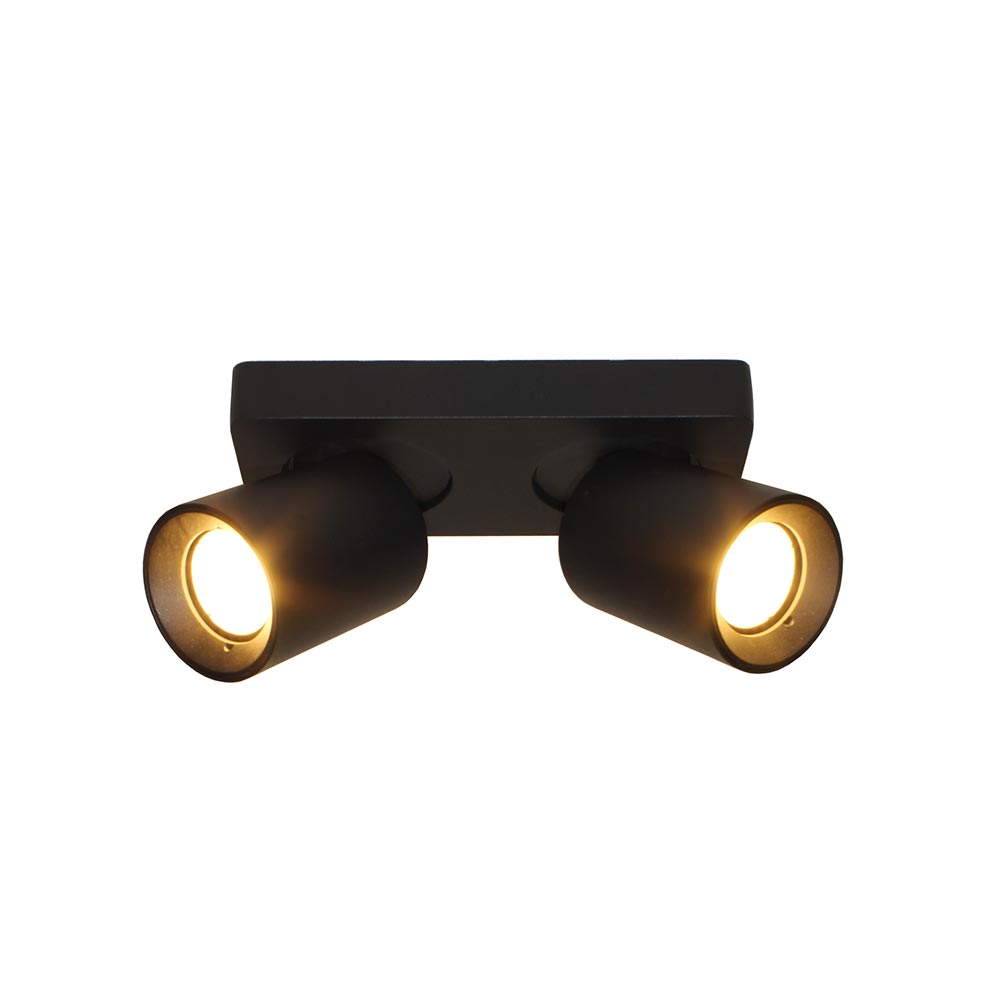 Artdelight Megano - Opbouwspot - 2 lichts - Zwart