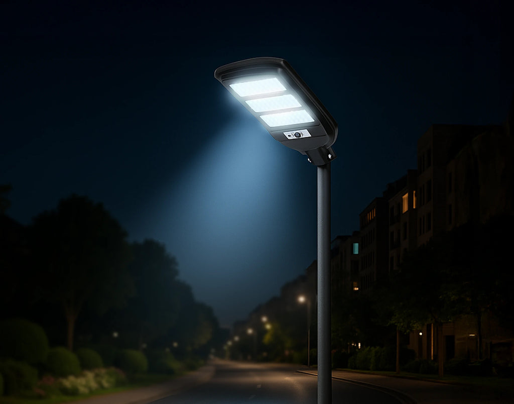 Solar straatlantaarn SUNSTREET 6500K 150W 1300lm IP54 zwart PRIME