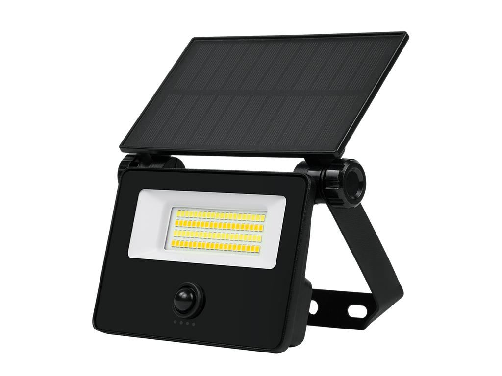 Solar schijnwerper FLOWLITE 3CCT (3/4/6,5K) 10W 1100lm PIR afstandsbediening IP65 zwart LITE
