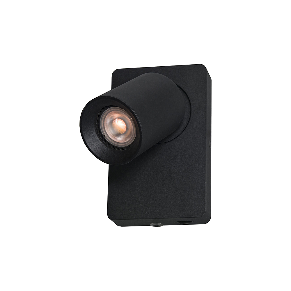 Artdelight Megano - Wandlamp- 1 lichts - Met schakelaar - Zwart
