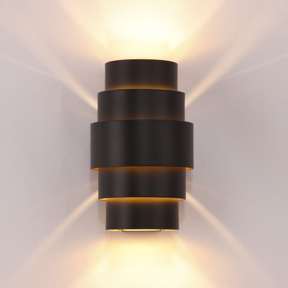 Artdelight Rolls - Wandlamp - Zwart/goud
