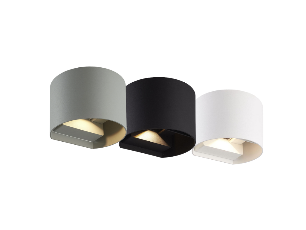 Buitenwandlamp LED 2x3W 3000K IP54 grijs CILINDER LITE