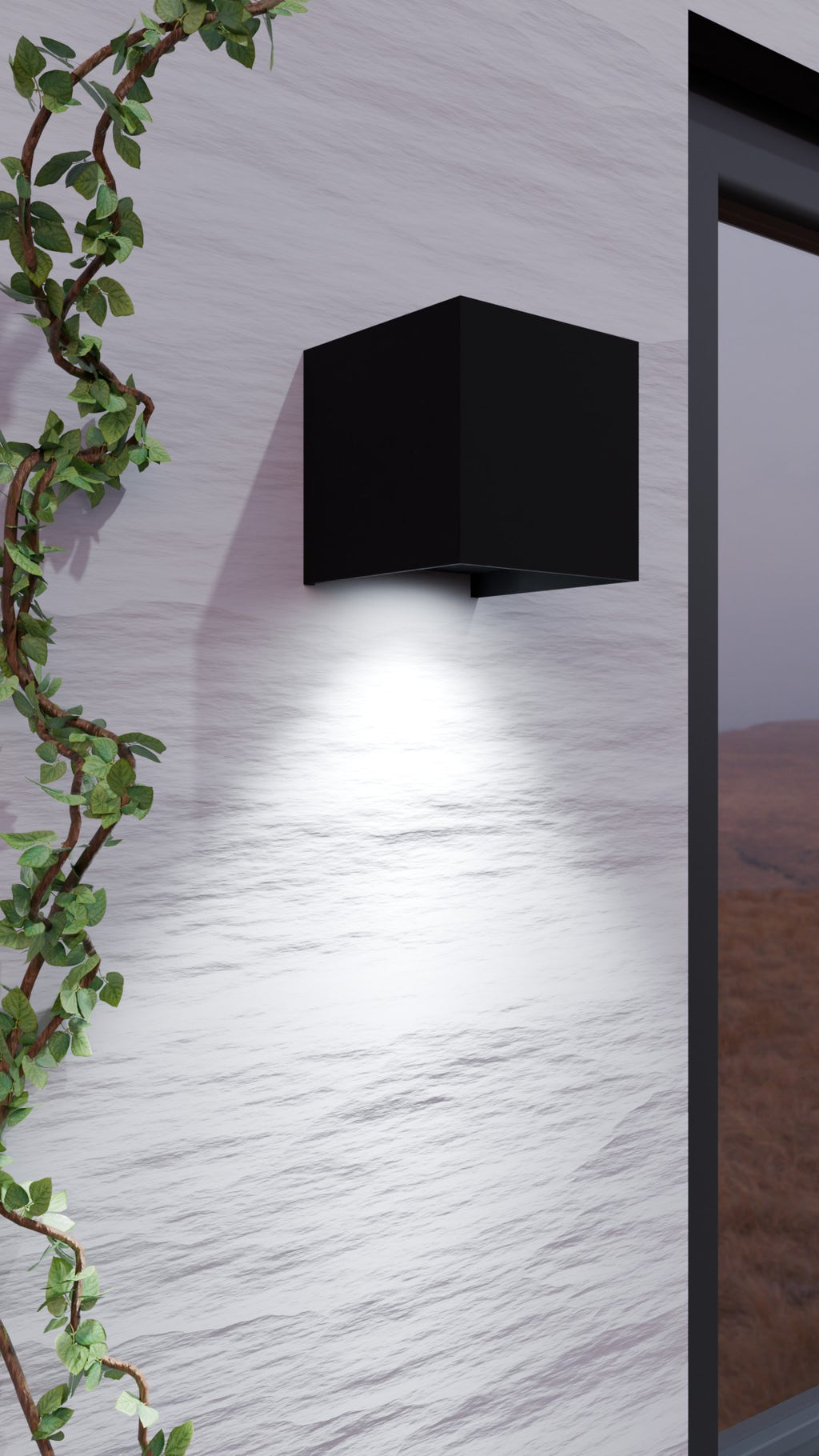 Wandlamp LED 2x3W 4000K IP65 zwart CUBE LITE