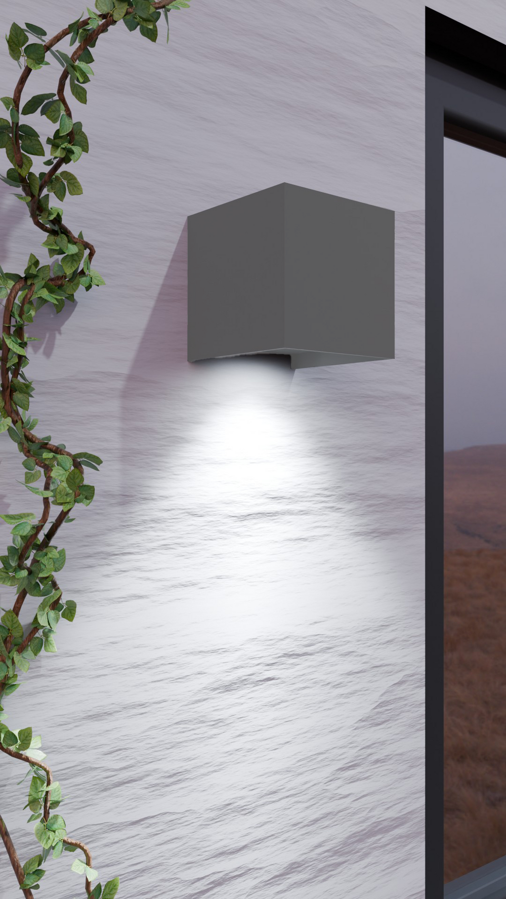 Buitenwandlamp LED 2x3W 4000K IP54 grijs CUBE LITE