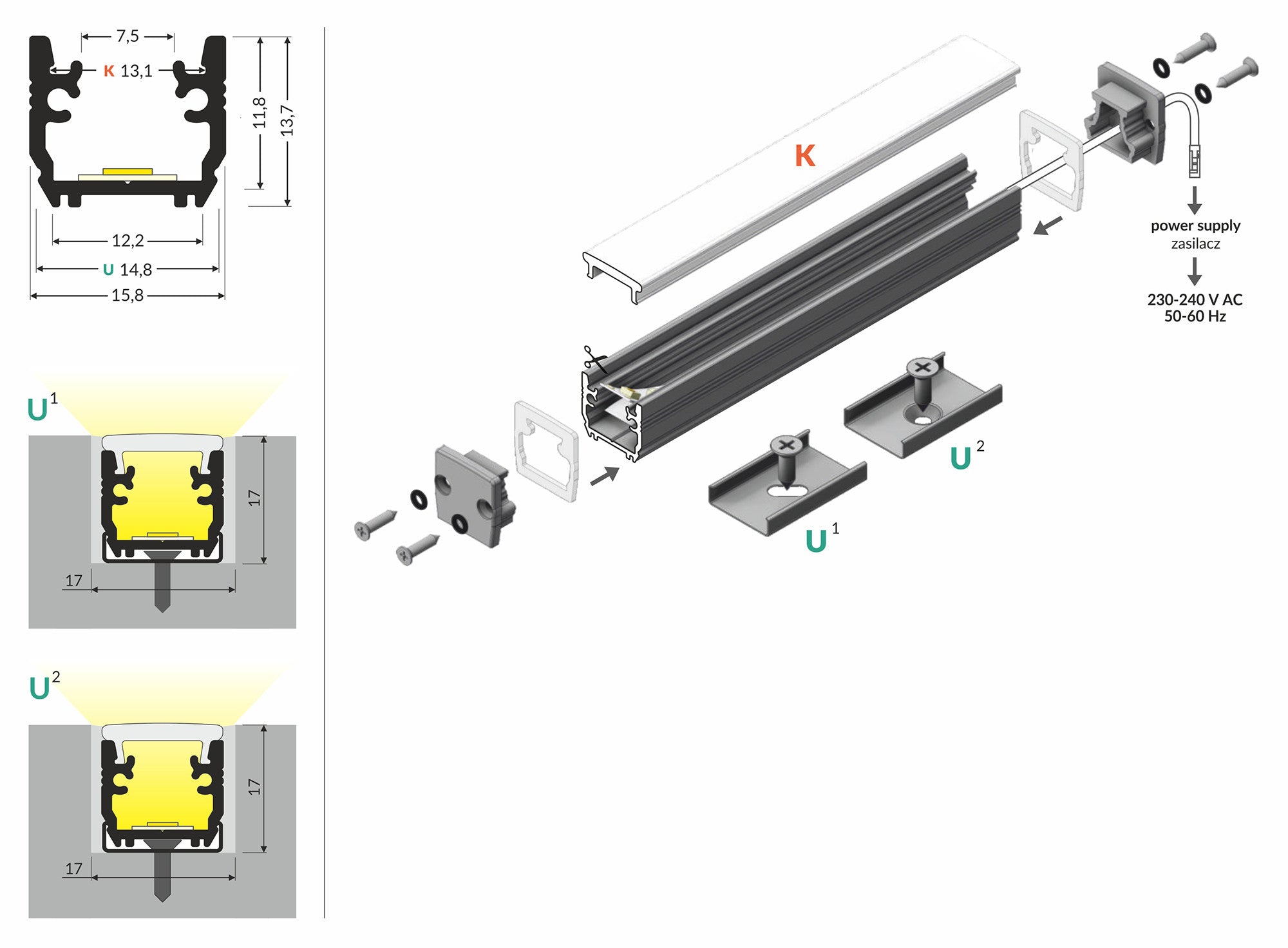 Profiel FLOOR12 K/U 2000 anode.