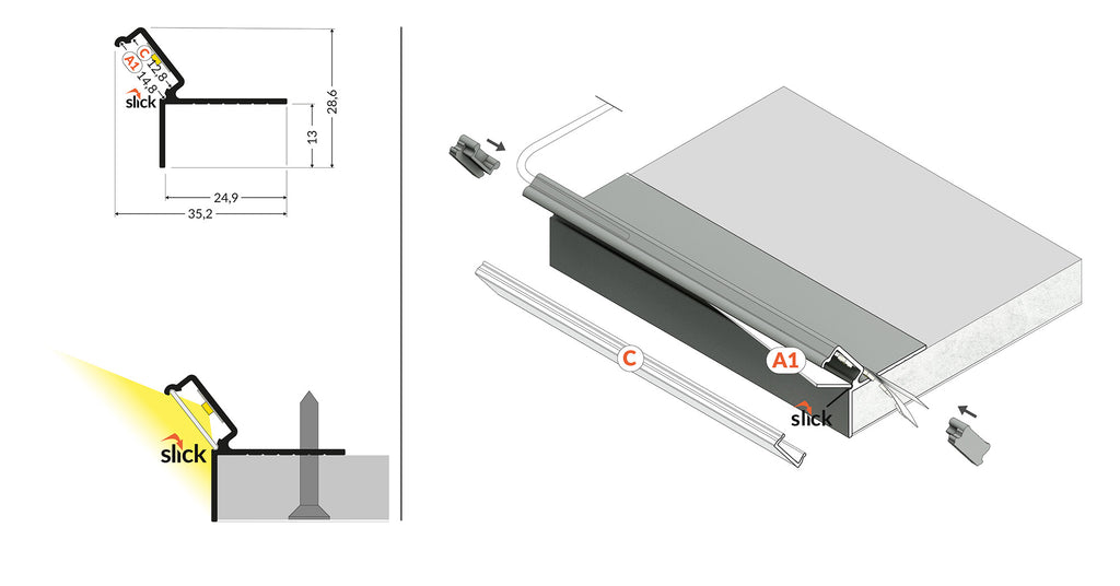 Profiel GLOW12 DOWN A1C 2000 anode.