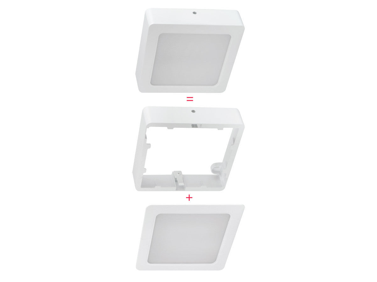 Downlight MOLLY Vierkante inbouwlijst voor opbouwmontage 18W wit LITE