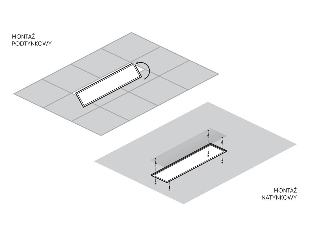 Backlit Paneel 2in1 4000K 30W 3600lm IP20 30x120cm wit Oppervlak/Inbouw PRIME