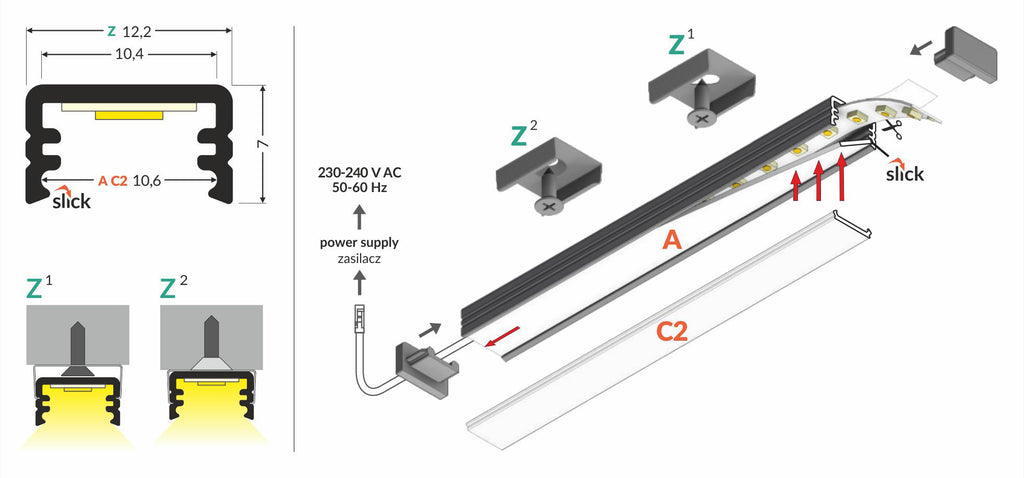 SLIM8 A/Z profiel 2000 anode.